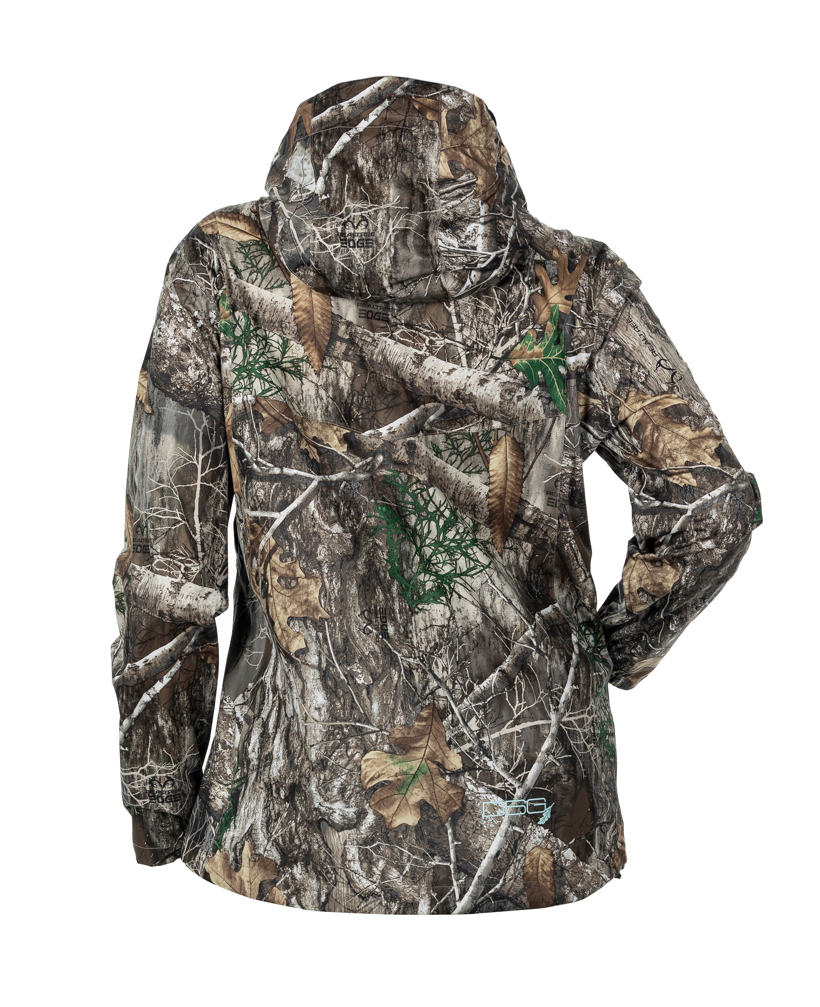 DSG Nova Plus Size Rain Jacket in Realtree Edge back view