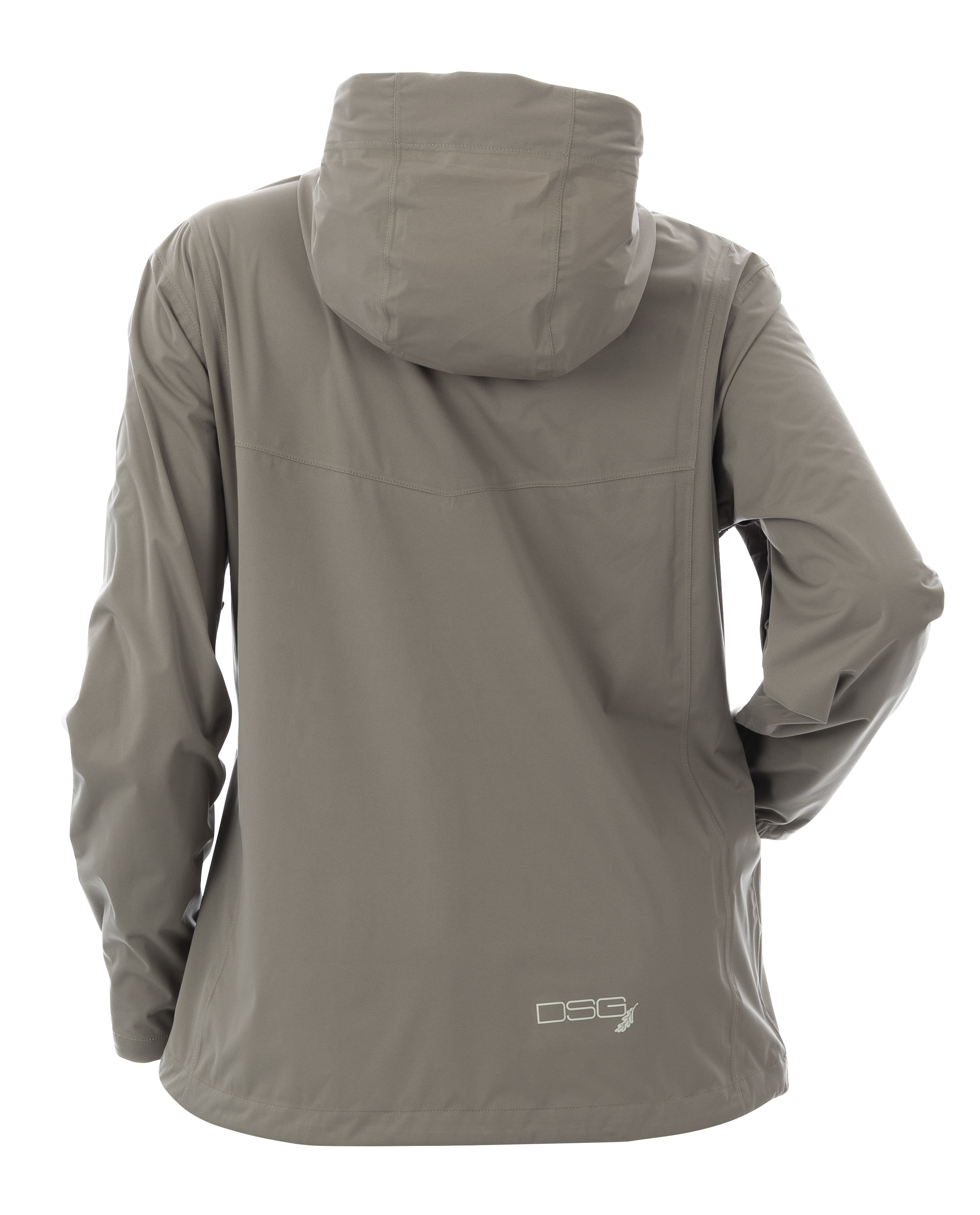 DSG Nova Plus Size Rain Jacket in Stone back view