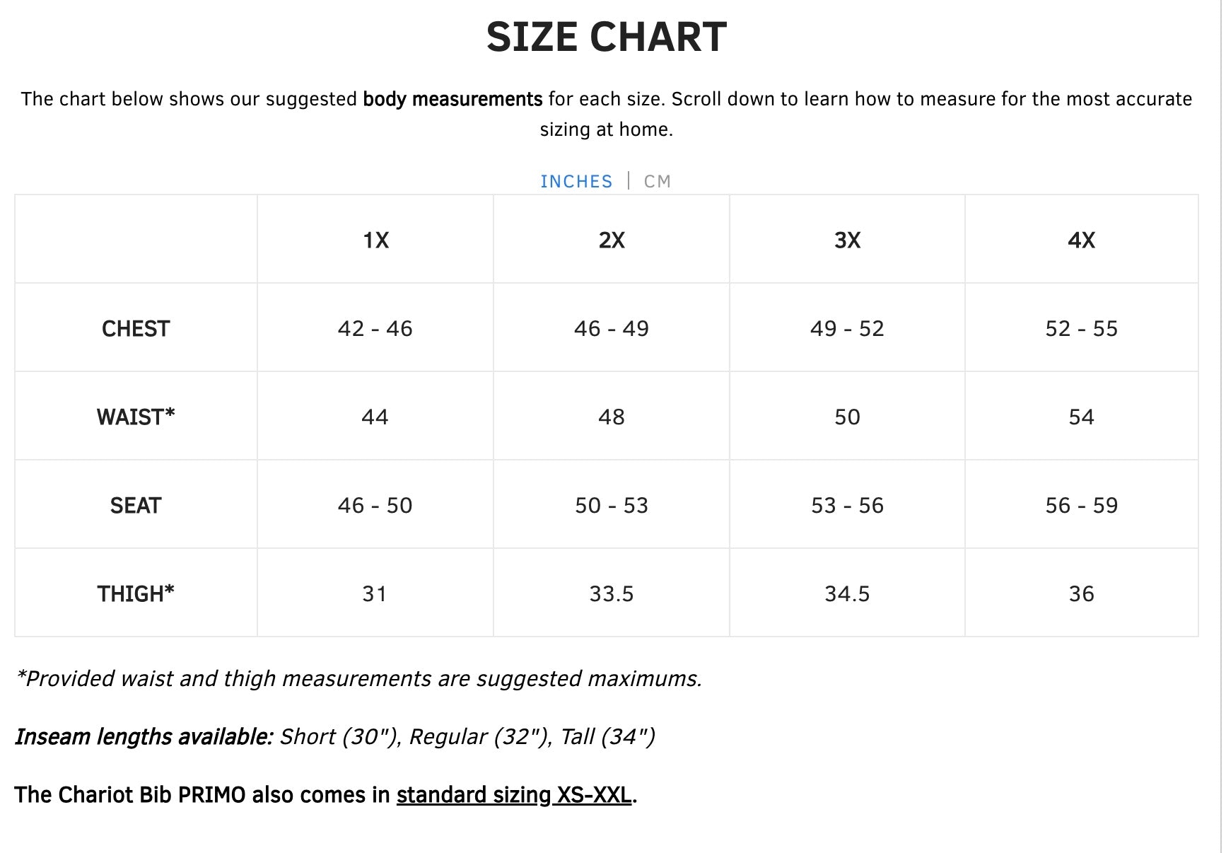 Trew Plus Size Chariot Bib PRIMO