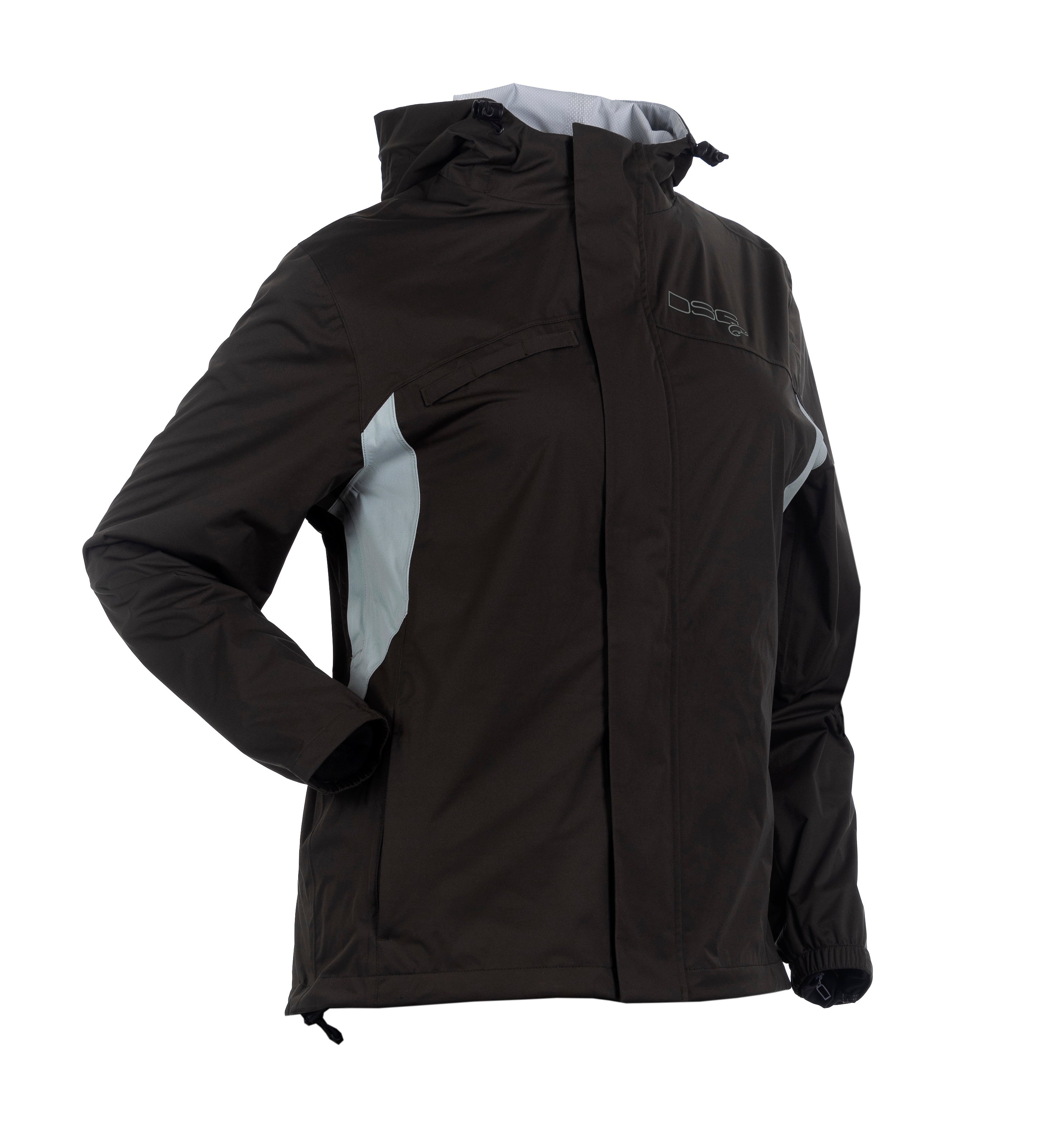 DSG Journey Plus Size Rain Jacket product shot in black right side view