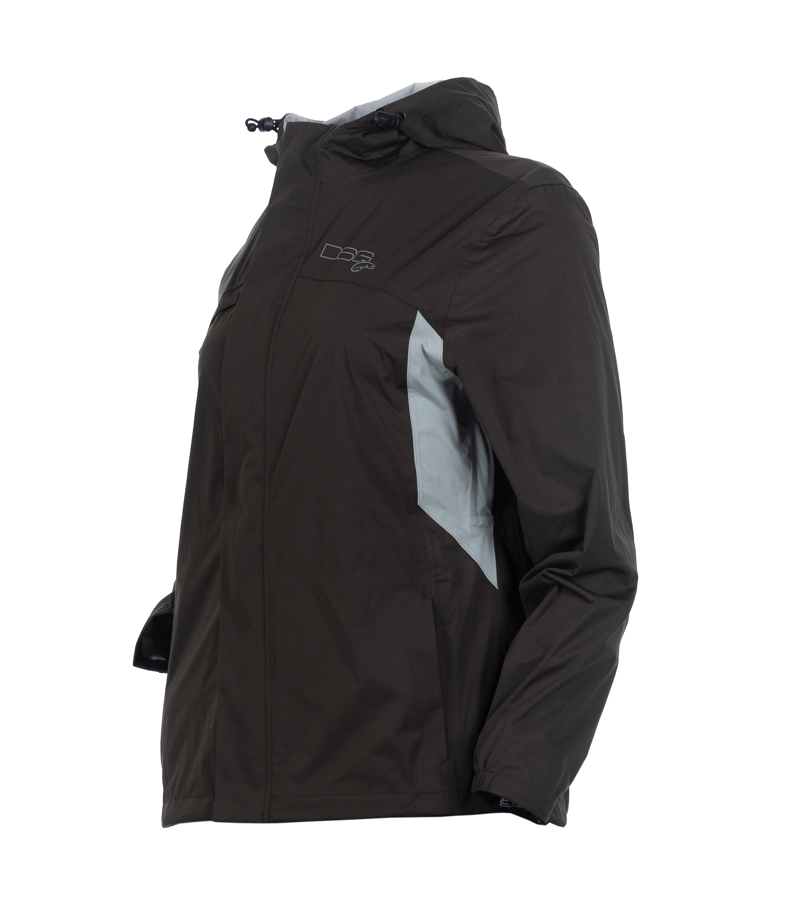 DSG Journey Plus Size Rain Jacket product shot in black left side view
