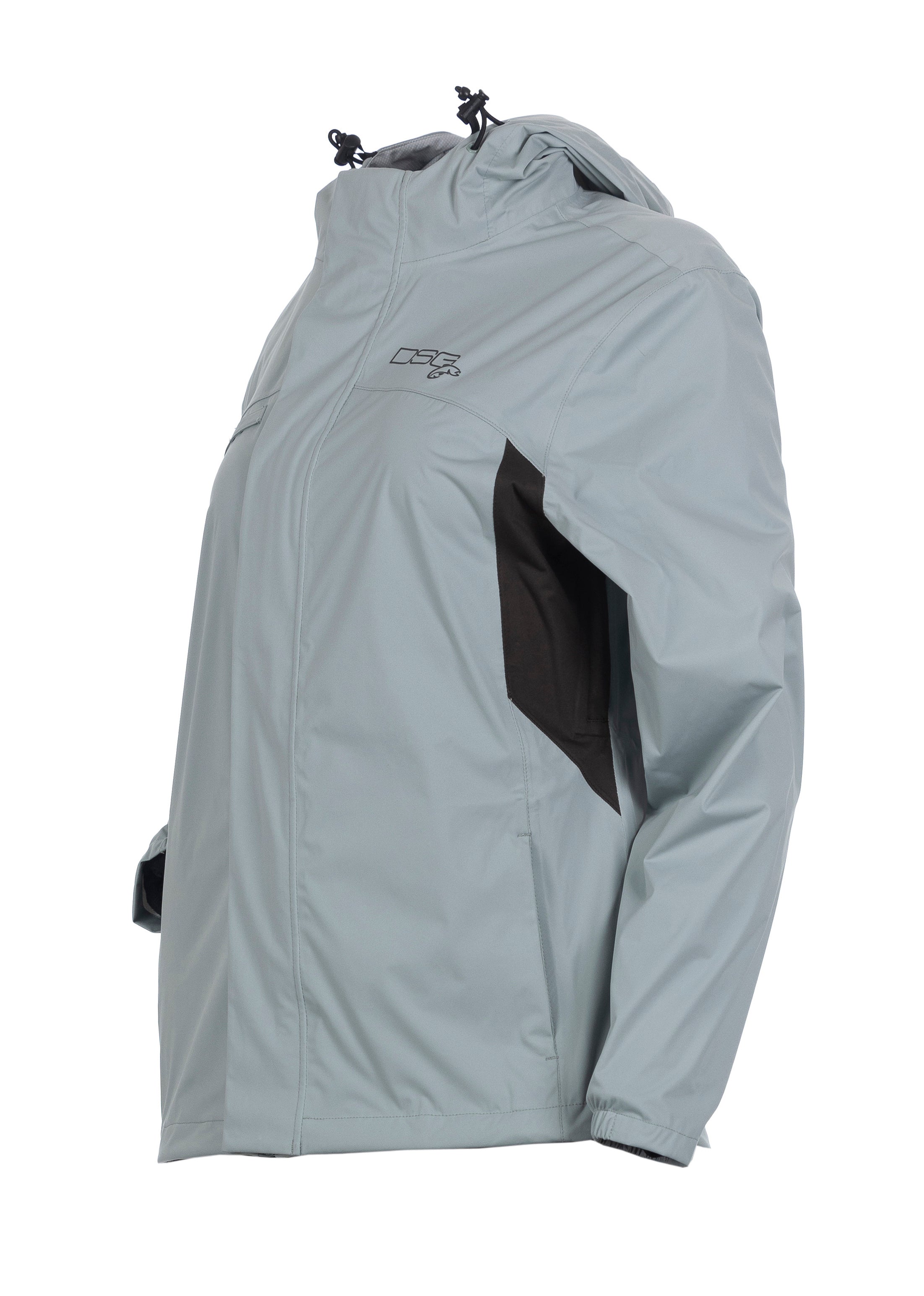 DSG Journey Plus Size Rain Jacket product shot in lichen side view