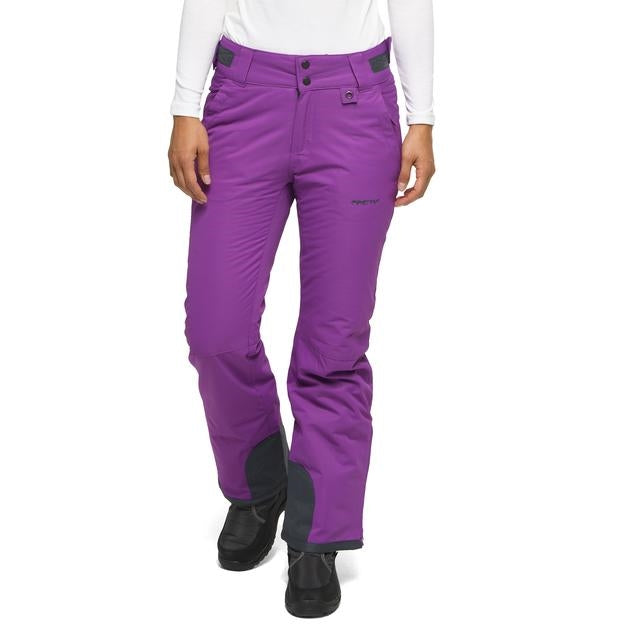 Front view of woman wearing Arctix Plus Size Snow Pants in Amethyst