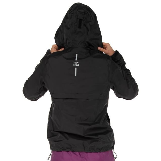 Back view of Woman wearing Arctix Plus Size River Rain Jacket in Black