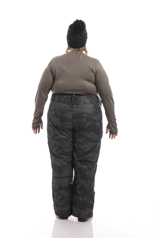 Statement Insulated Plus Size Snow Pants | Camo