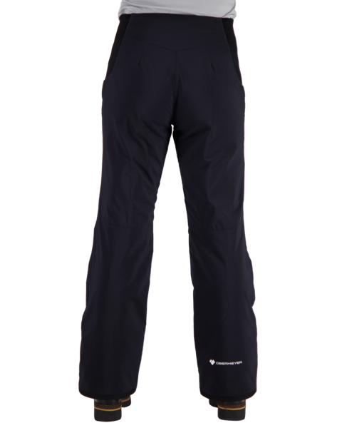 Obermeyer Sugar Bush Stretch Plus Size Snow Pant in Black back view with boots on