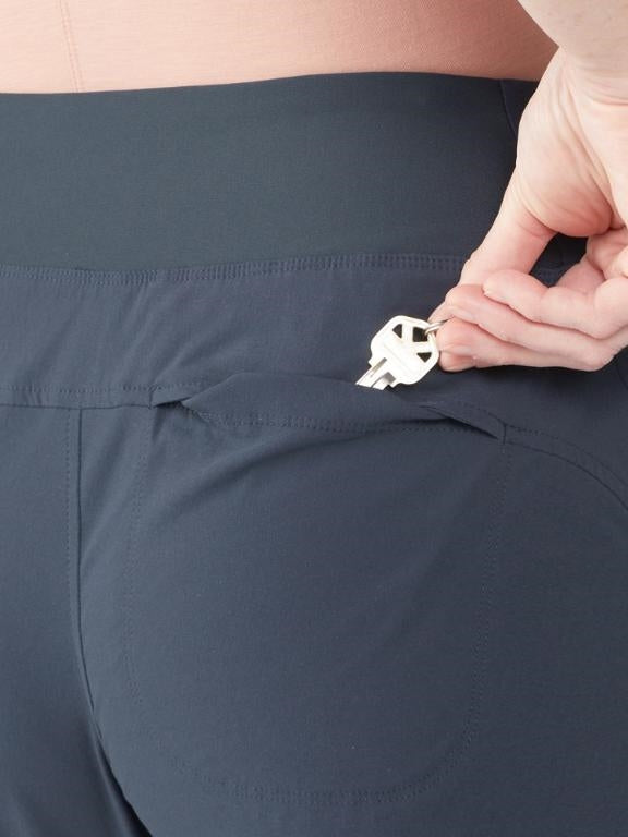 Back pocket view of Mountain Hardwear Dynama/2 Ankle Plus Size Pants in Dark Zinc