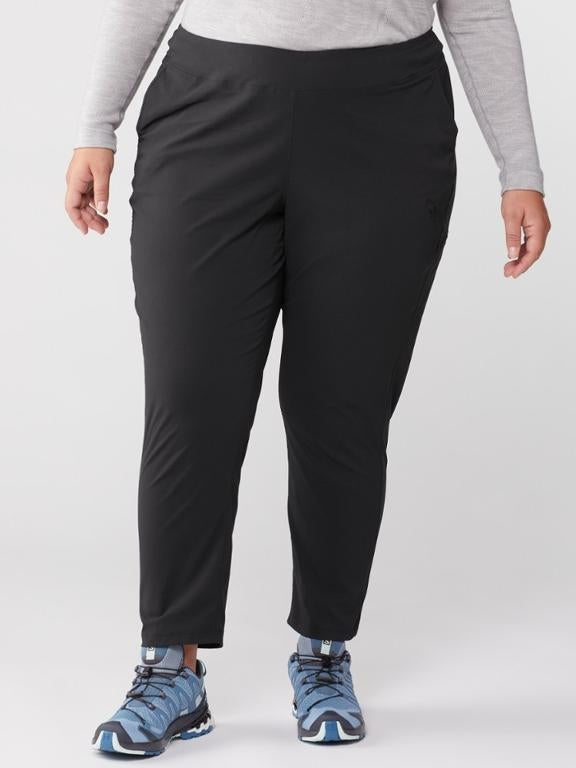 Front view of plus size woman wearing Product view of Mountain Hardwear Dynama/2 Ankle Plus Size Pants in Dark Zinc
