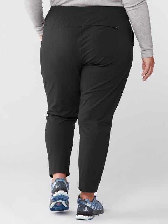 Back view of plus size woman wearing Product view of Mountain Hardwear Dynama/2 Ankle Plus Size Pants in Dark Zinc