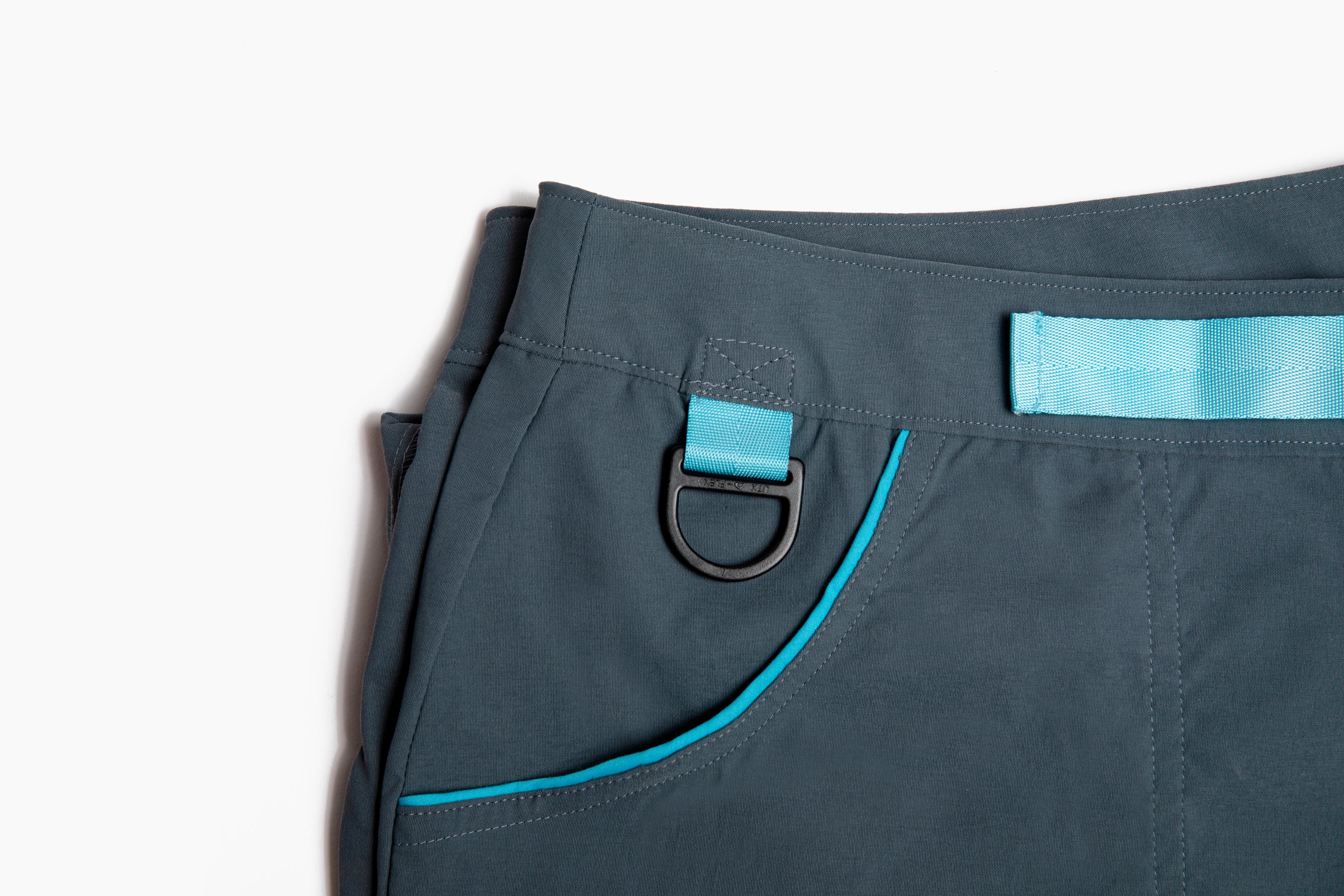 Close up of pocket of Alpine Parrot Ponderosa Pants in slate gray