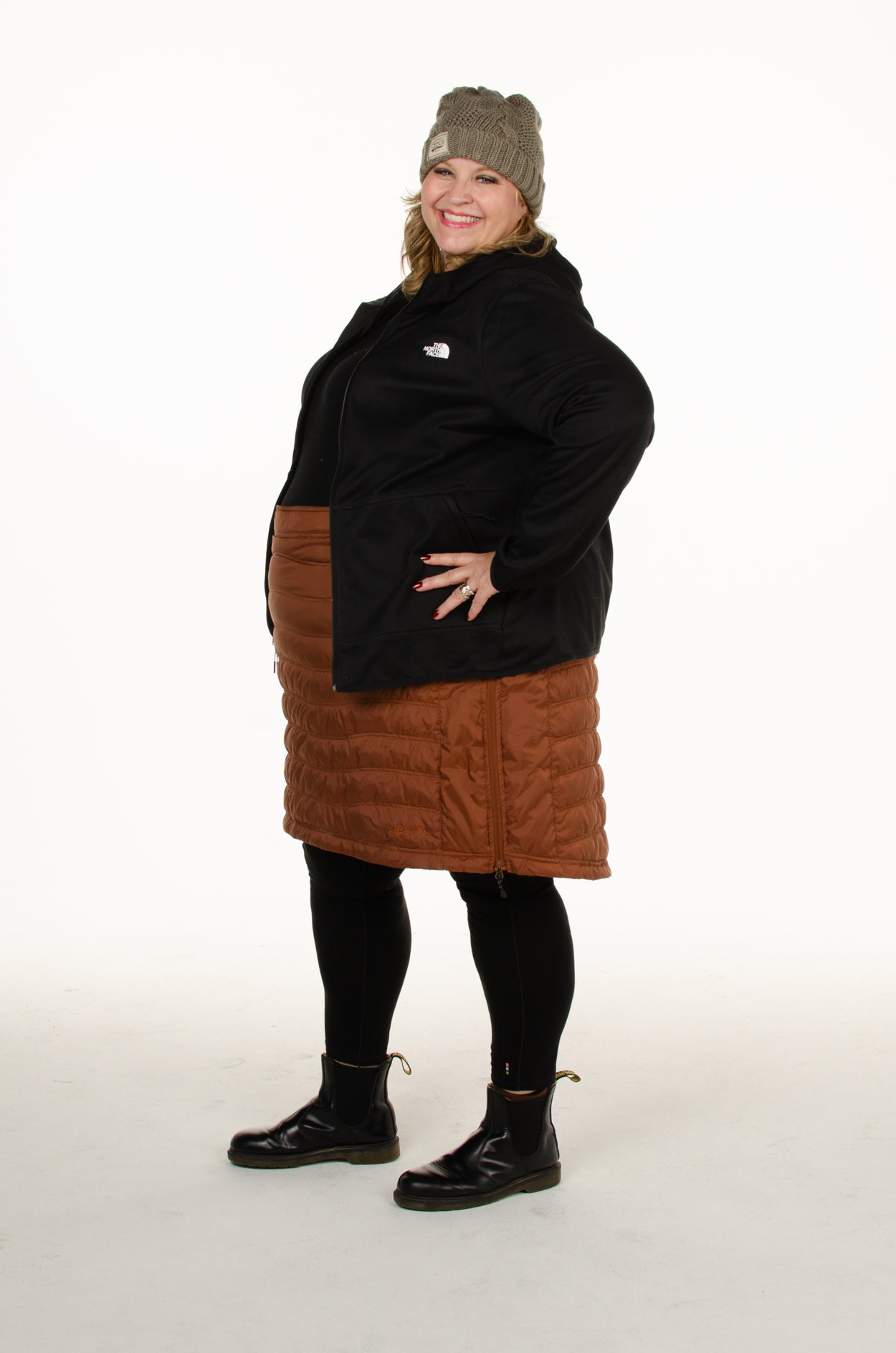 Bergen Mid Length Plus Size Skirt | Rust