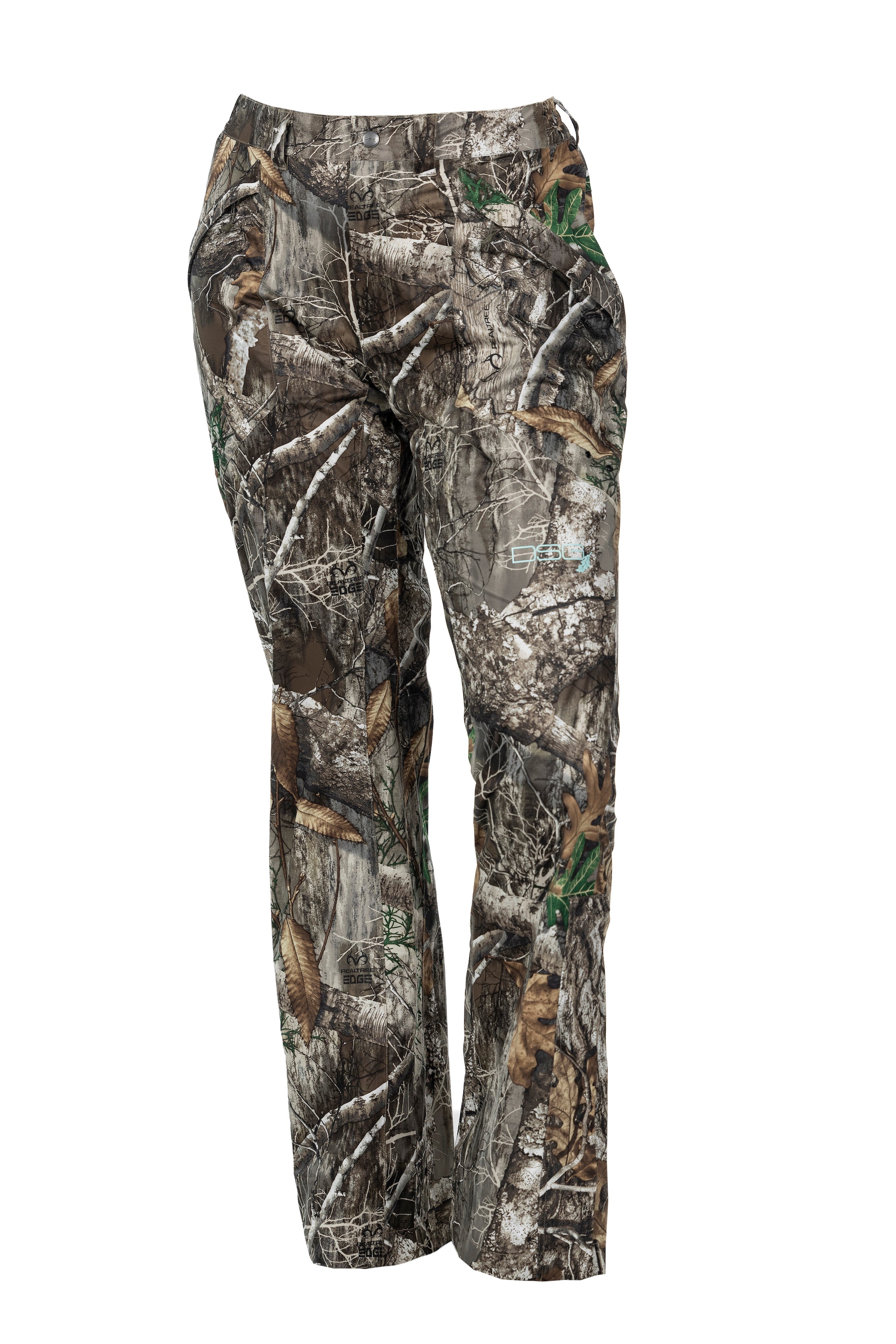 DSG Nova Plus Size Rain Pant product front view in realtree edge