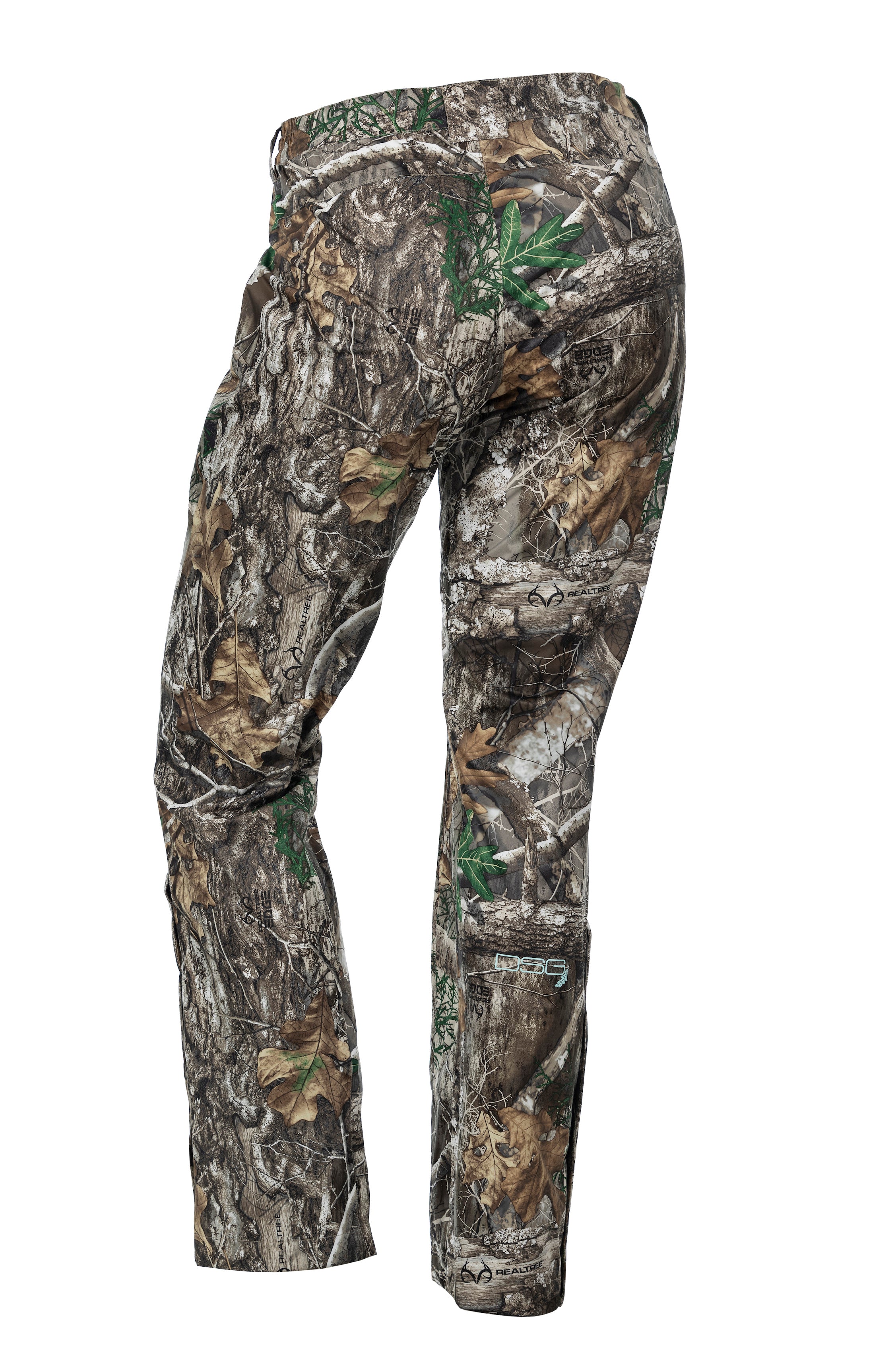 DSG Nova Plus Size Rain Pant product back view in realtree edge