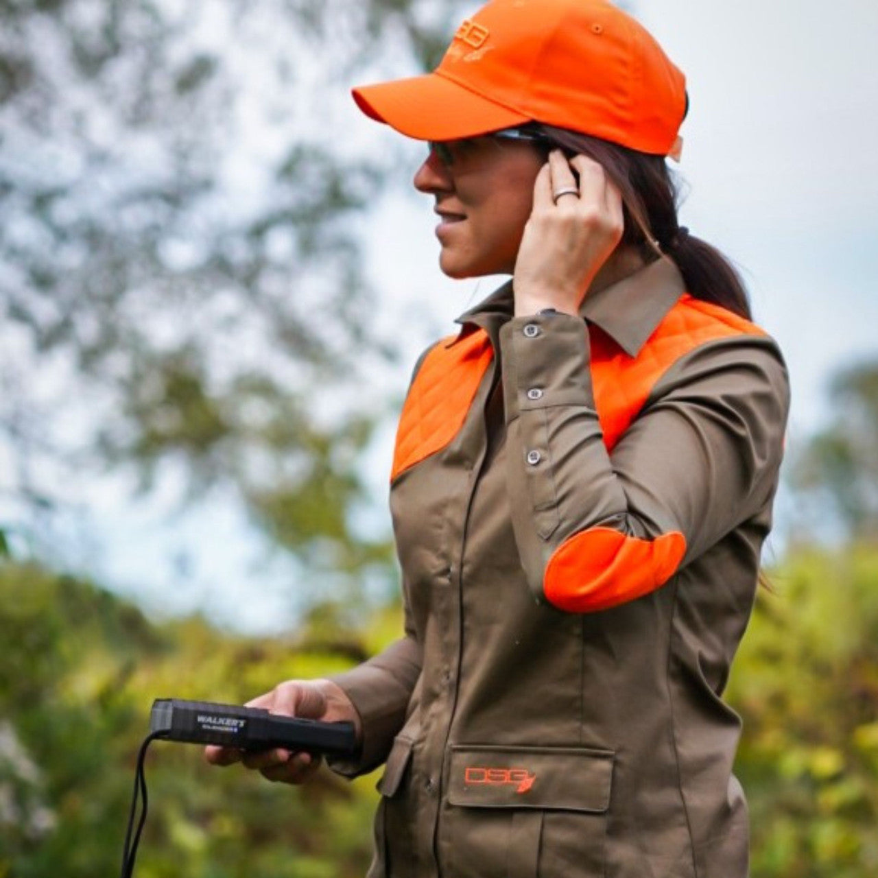 DSG Plus Size Upland Buttondown | Blaze Orange/Stone