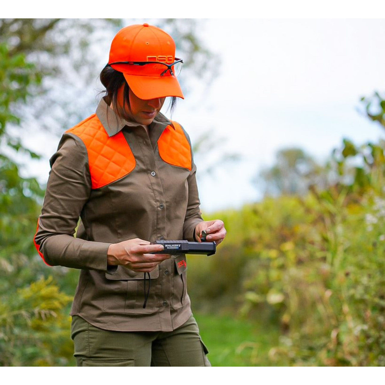 DSG Plus Size Upland Buttondown | Blaze Orange/Stone