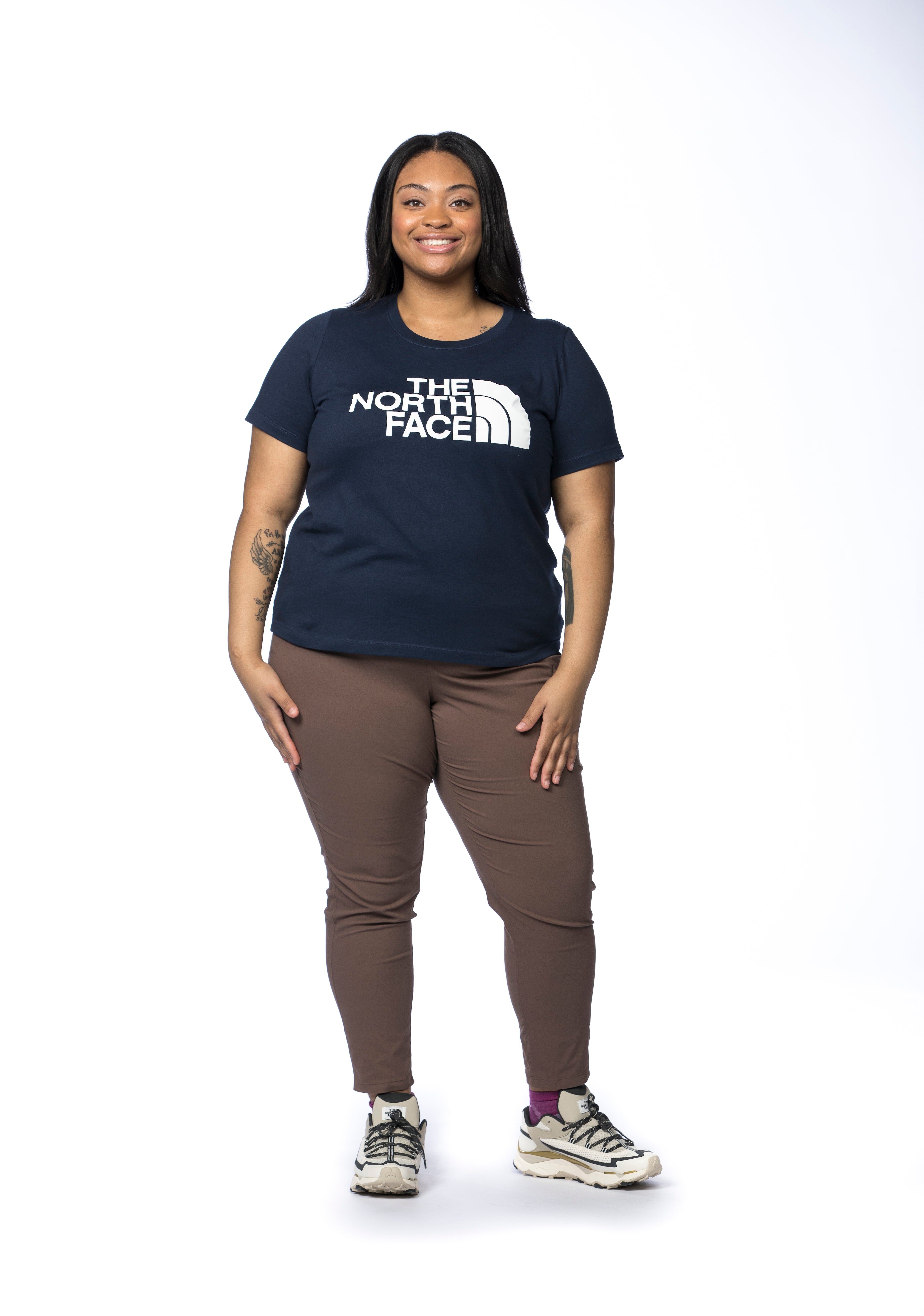 Martina wearing Mountain Hardwear Dynama/2 Ankle Plus Size Pants in Choss