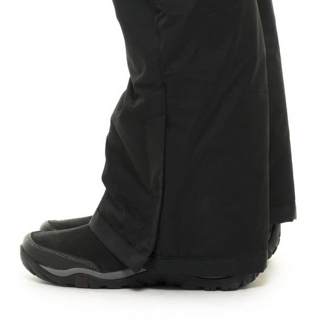 Close up view of pants zipper of woman wearing Arctix Plus Size Snow Pants in Black