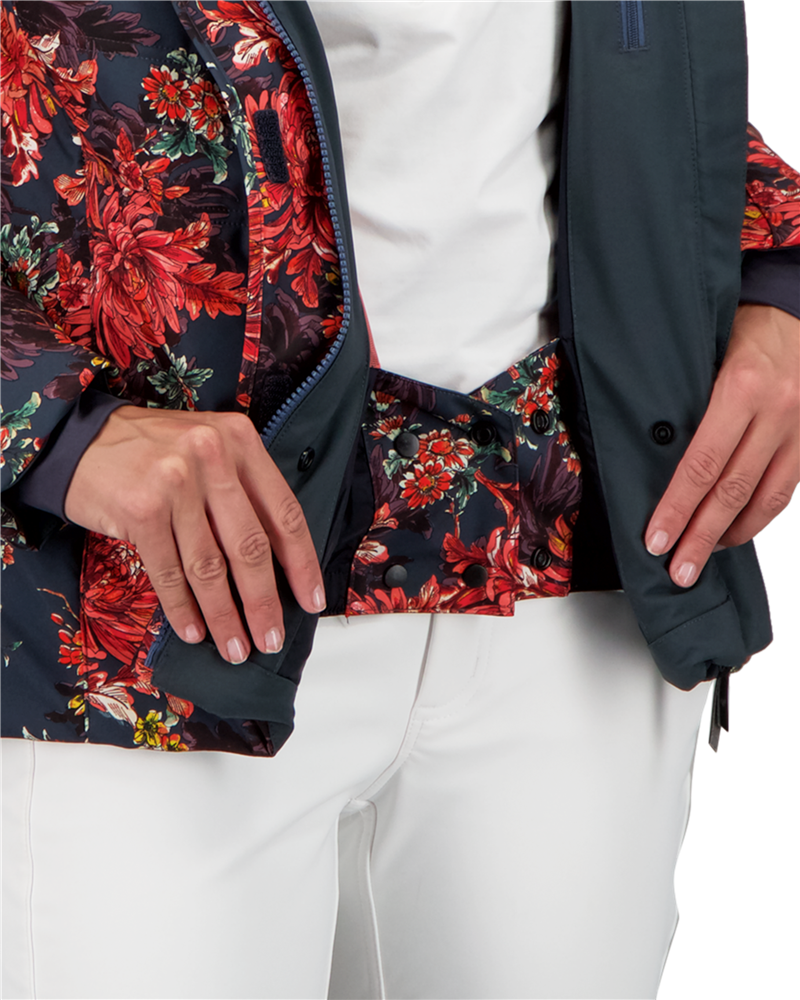 Obermeyer Tuscany II Plus Size Jacket in Sunset Floral ski skirt highlighted