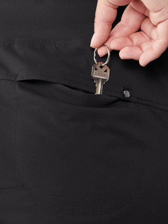 Pocket close up of Mountain Hardwear Plus Size Pants - Dynama/2 Ankle in black