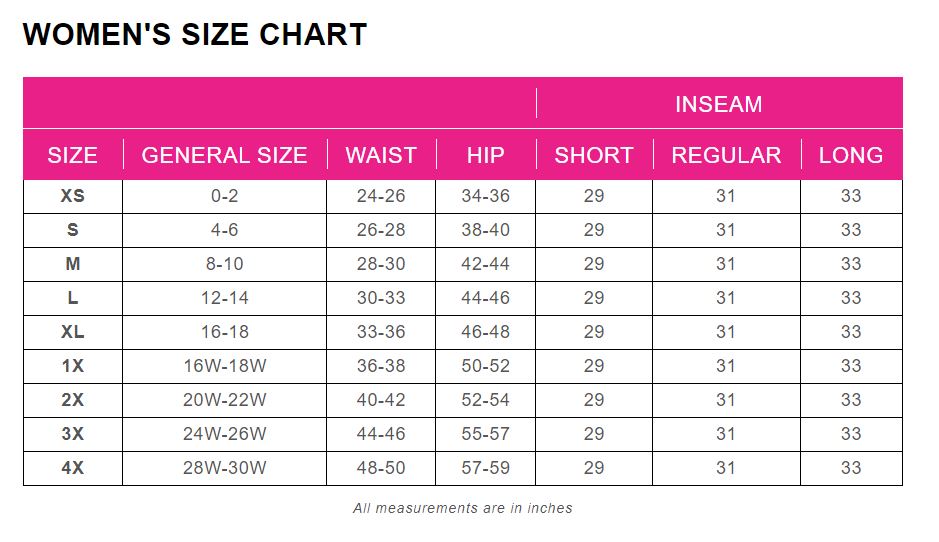 Arctix Size Chart
