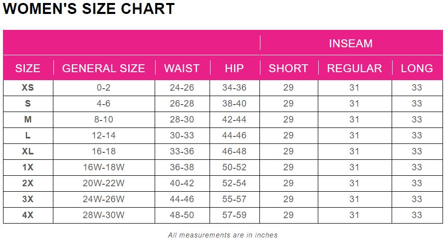 Arcitx Size Chart